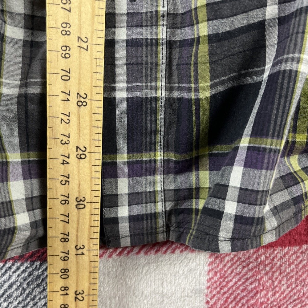 Columbia Shirt Mens XXL Red Blue Plaid Long Sleeve Button Front Pocket Cotton - Picture 7 of 10